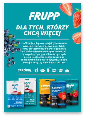 Owoce liofilizowane FRUPP: ulotka produktowa